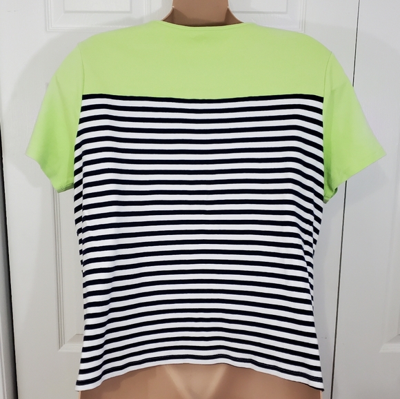 Kim Rogers Curvy Women's Short Sleeve 100% Cotton Stripe Lighthouse Top Size 2X - Picture 5 of 9